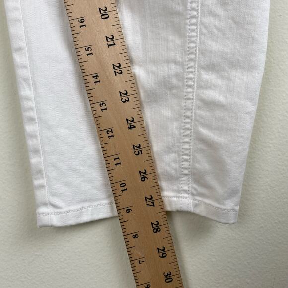 Eileen Fisher Lantern Jeans Size L White Organic Cotton Crop Denim Casual Staple - Picture 13 of 13